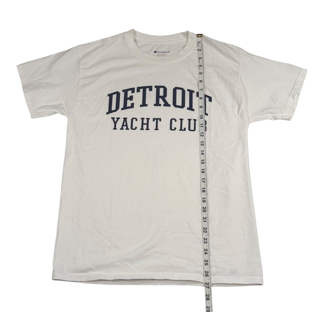 Champion Detroit Yacht Club Graphic T-Shirt White Cotton Mens M T425 WH Nautical - Picture 9 of 9